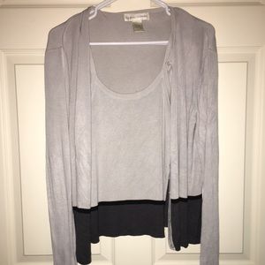 Color block sweater and tank set